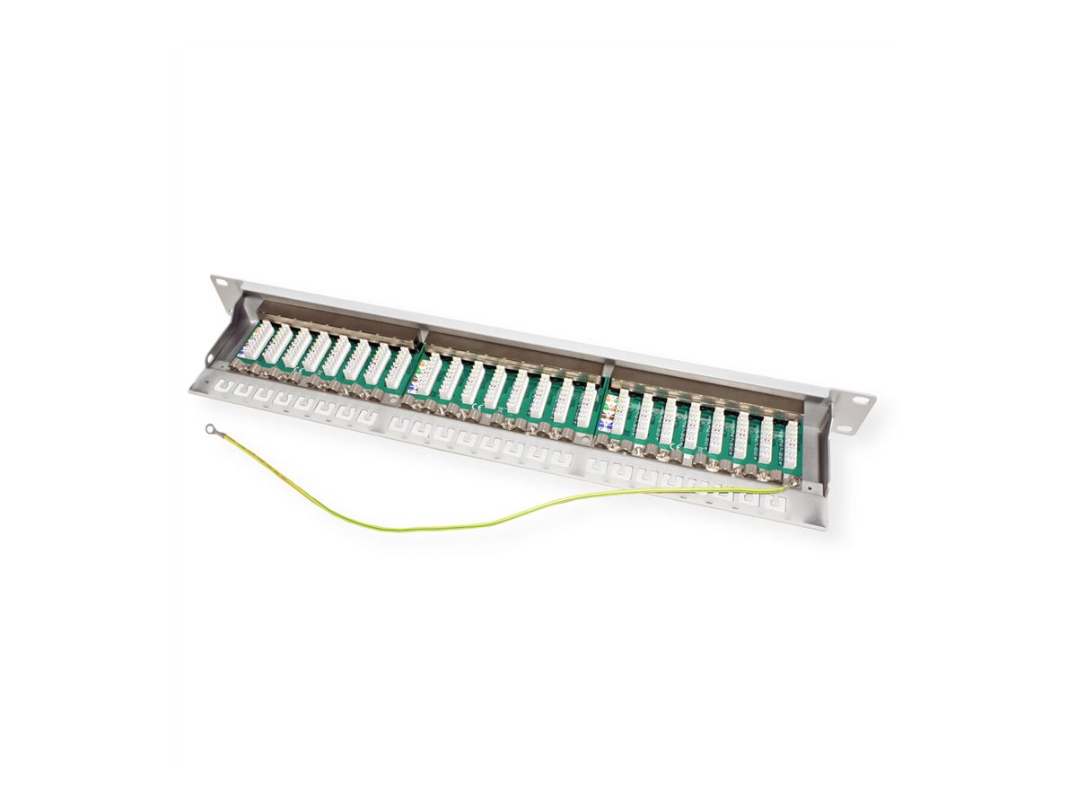 VALUE Kat.6A (Class EA) 19"-Patchpanel, 24 Port, geschirmt, Grau