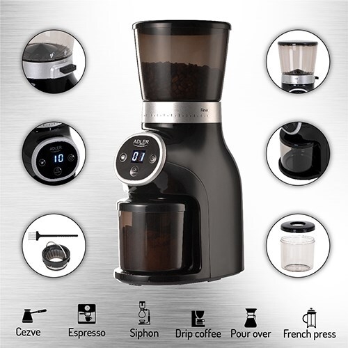 Adler AD 4450 Kaffeemühle 300 W Schwarz/silber