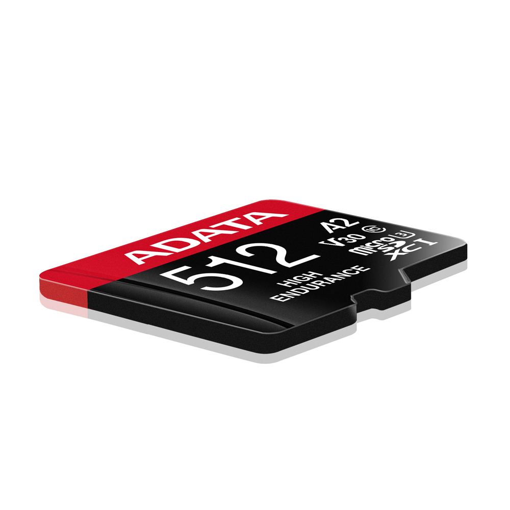 ADATA High Endurance 512 GB microSDXC UHS-I U3 V30 A2 Class 10 Schwarz, Rot