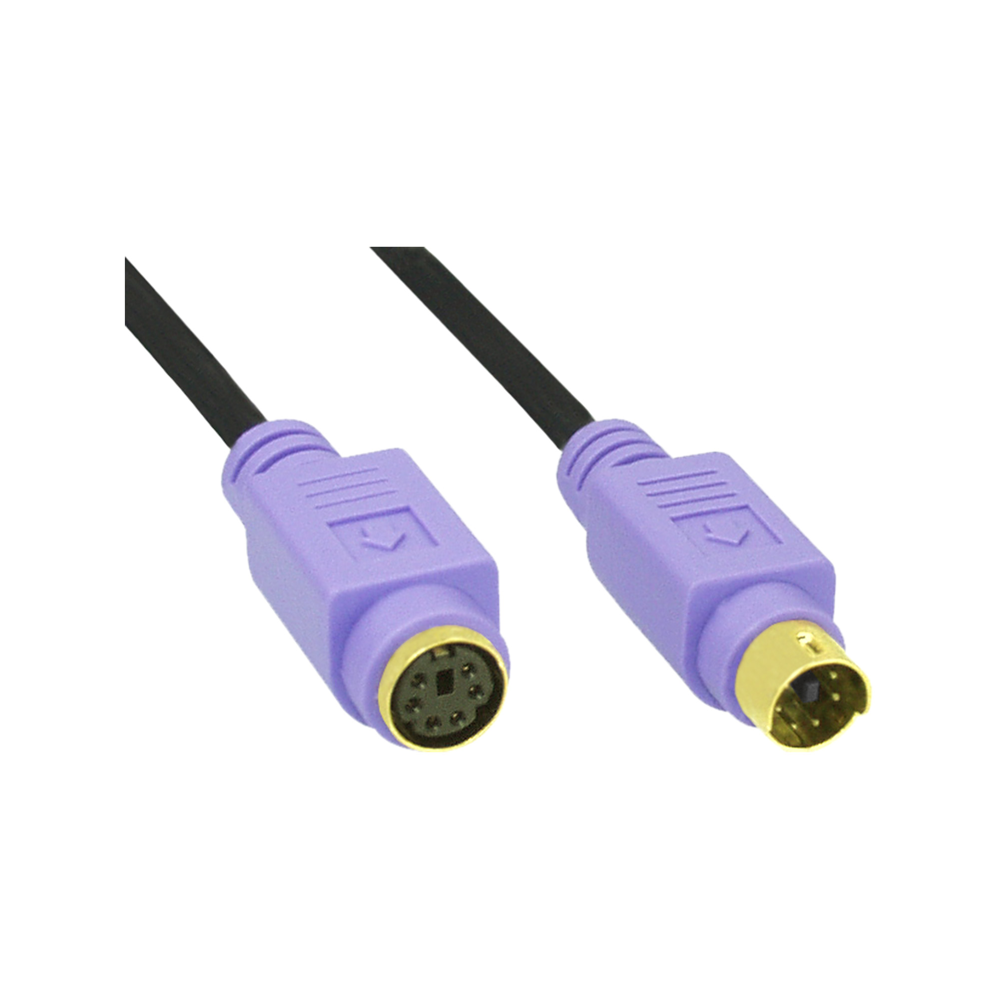 InLine PS/2 Verlängerungskabel Stecker/Buchse 2 m PC99 Premium Schwarz