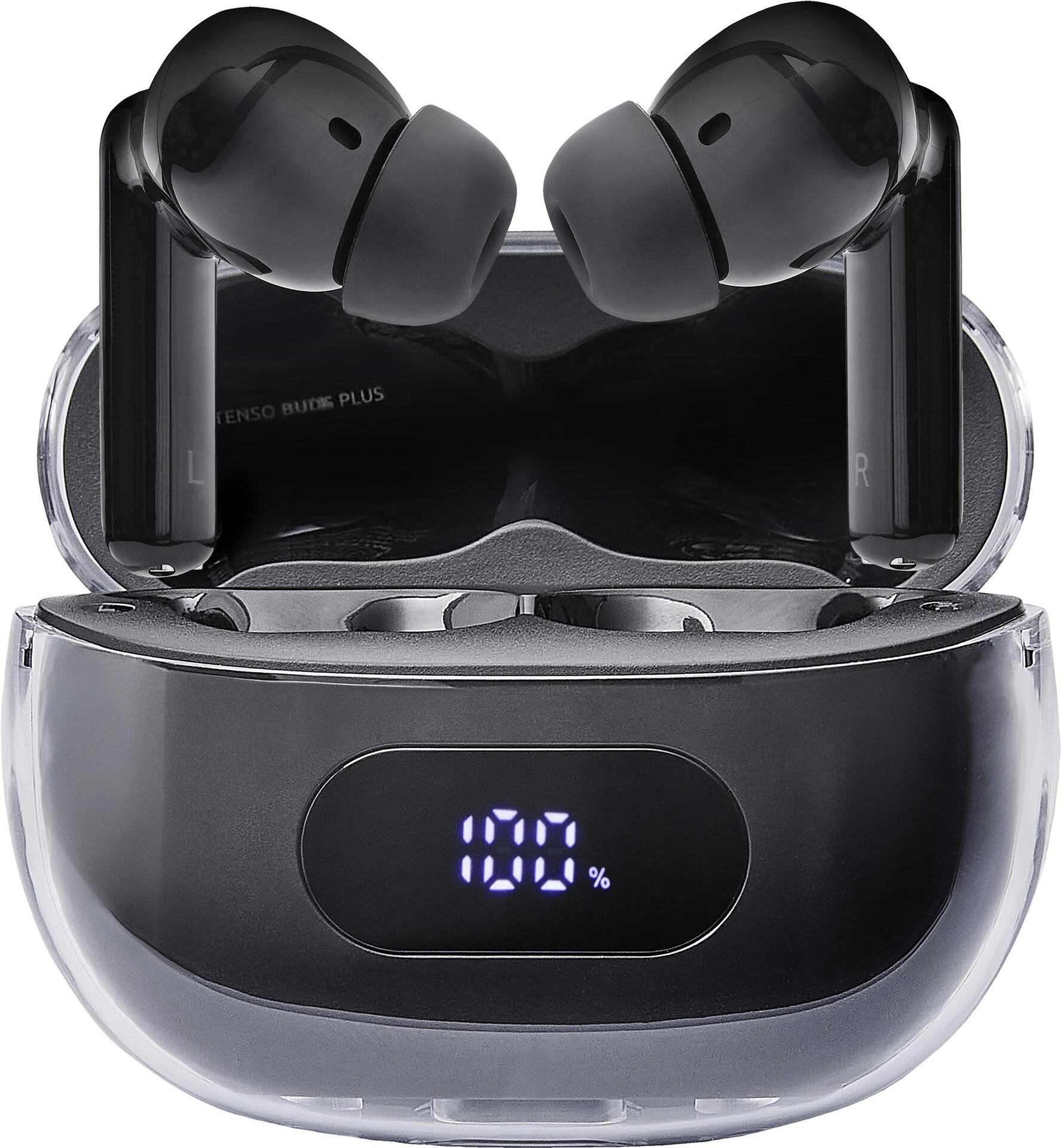 Intenso Buds Earphone Plus T310AE Black Kopfhörer True Wireless Stereo (TWS) im Ohr Anrufe/Musik/Sport/Alltag USB Typ-C Bluetooth Schwarz (3720310)