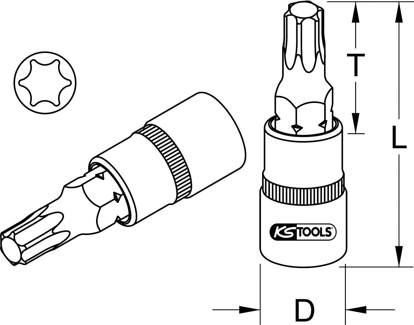 KS TOOLS 1/4" Bit-Stecknuss TX, T30 (911.1446)