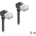 Delock RJ45 Netzwerkkabel Cat.6A S/FTP Slim 90° oben / oben gewinkelt 5 m schwarz (80284)