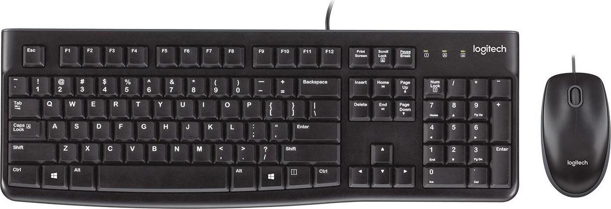 Logitech Desktop MK120 Tastatur-und-Maus-Set USB AZERTY Französisch Schwarz