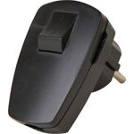 Kopp Kunststoff-Schutzkontakt-Stecker,Wippenschalter, für 3x1,5mm², schwarz (170405009)