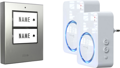 m-e 100151 Funkklingel Komplett-Set beleuchtet klangaktiv mit Bewegungsmelder (100151)