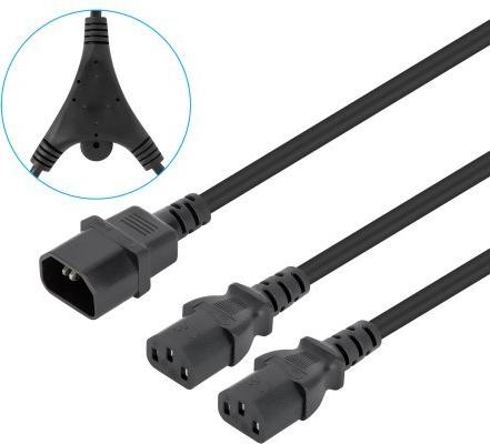 Manhattan Stromkabel 2xC13 auf C14 schwarzhwarz - Strom/Netzteil (157469)