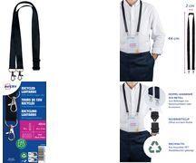 AVERY Lanyard mit Doppel-Karabiner, 20 x 440 mm, schwarz Doppelkarabiner aus Metall, Sicherheitsclip, aus - 1 Stück (4844)