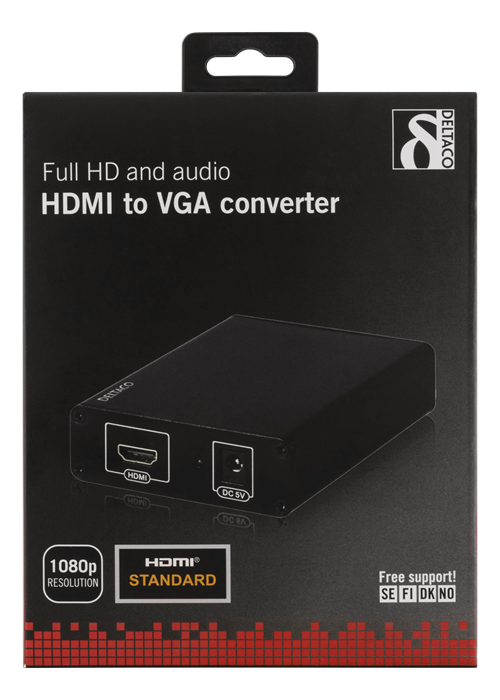 Deltaco HDMI-VGA Videokabel-Adapter HDMI Typ A Standard VGA D-Sub 
