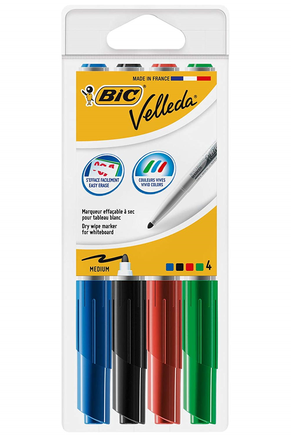 BIC VELLEDA 1741 Whiteboard-Marker 1,4 mm Rundspitze 4er Set