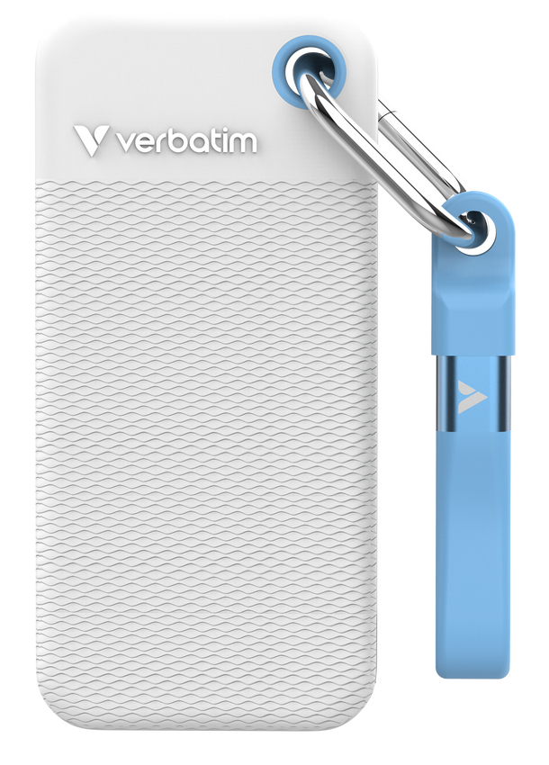Verbatim Pocket SSD 2 TB USB-C 3.2 Gen 2 Blau, Weiß