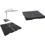 EDA Beton-Ballast für Pendelschirm, 22 kg, dunkelgrau aus robustem Kunststoff, mit Betonfüllung, in Wellenform - 1 Stück (019633 G.GF)