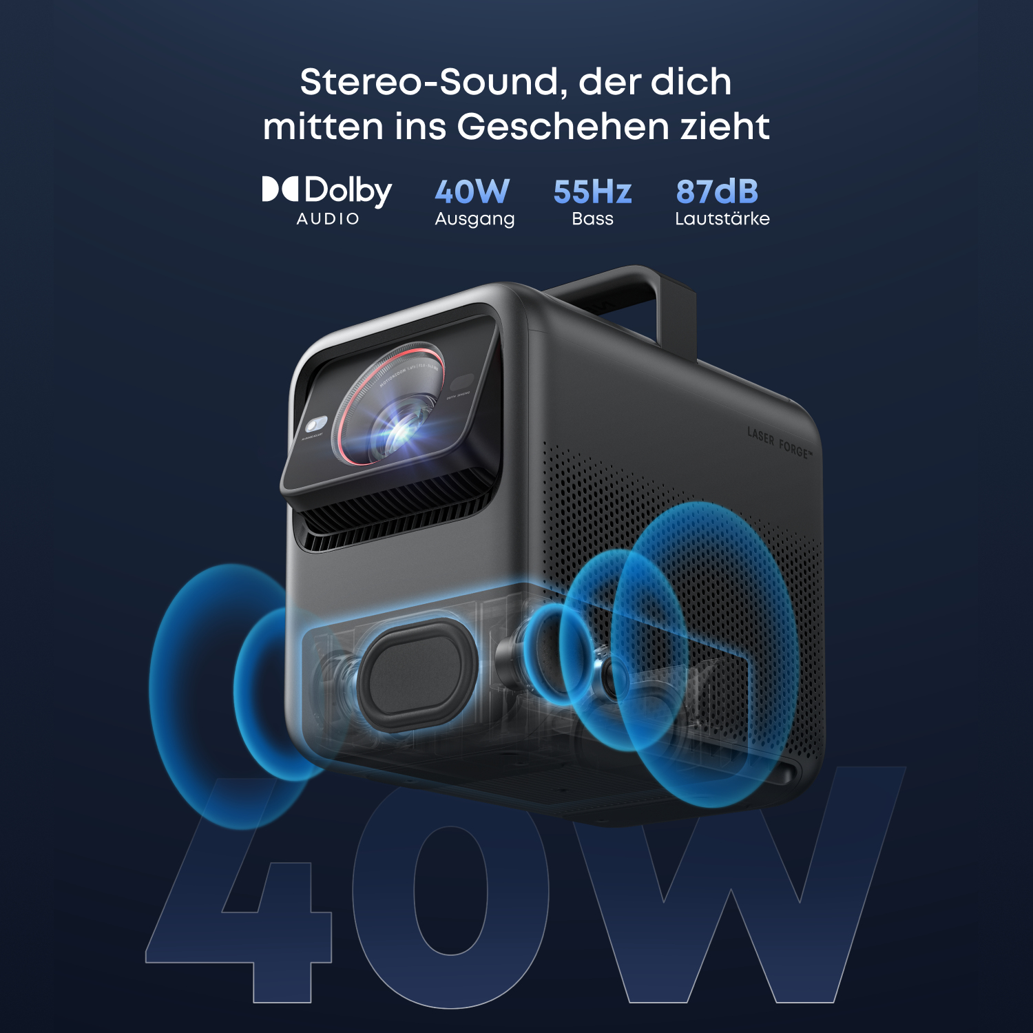 Anker Innovations Nebula X1 DLP-Projektor Laser 3D 3500 ANSI-Lumen 4K UHD Schwarz, Grau