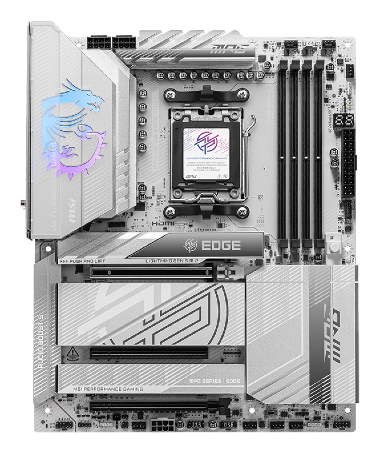 MSI MPG X870E EDGE TI WIFI Mainboard AMD X870E Sockel AM5 ATX DDR5 Silber