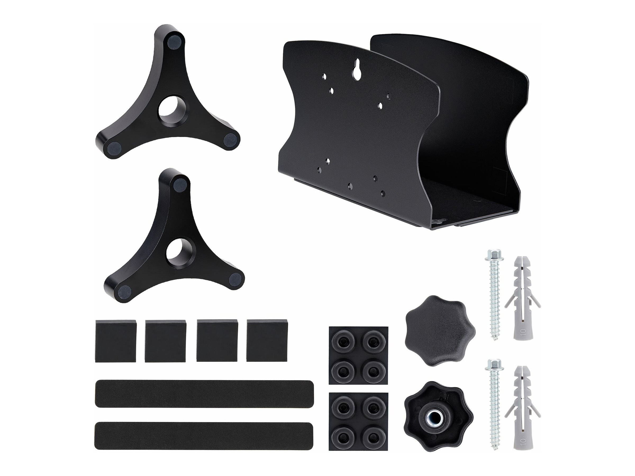 StarTech.com PC-Wandhalterung 2NS-CPU-WALL-MOUNT Werkzeuglose Breitenverstellung 50–200 mm Belastbarkeit 18 kg Stahl Schwarz