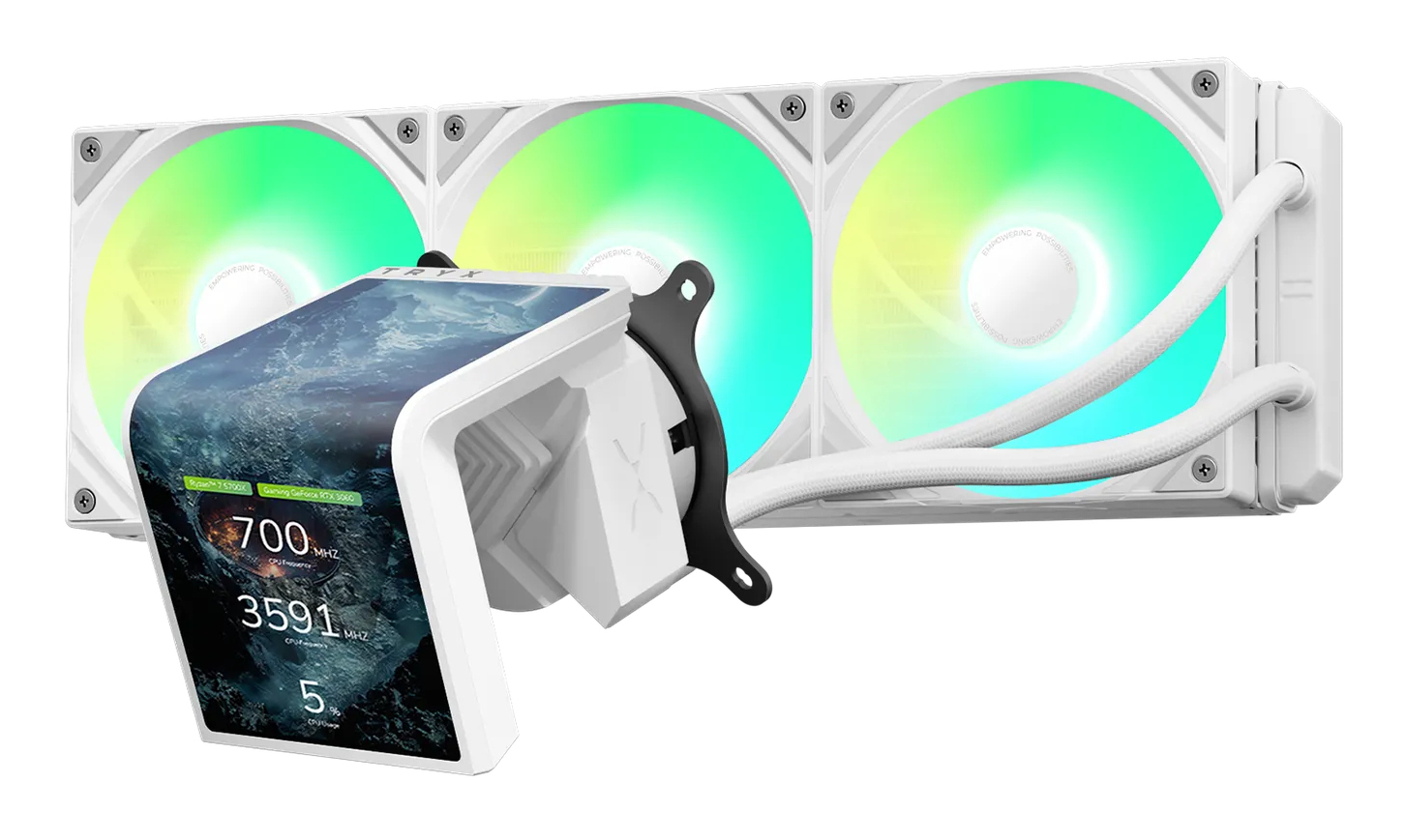 TRYX Panorama SE ARGB 360 All-in-One-Wasserkühlung 360mm mit 3D-AMOLED-Display Weiß