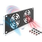 Delock 10? 2 HE Rackblende für 2 Lüfter 80 x 80 mm dunkelgrau (67432)