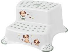 keeeper kids Tritthocker "igor dogs", 2-stufig, weiß mit Aufdruck, Tragkraft: 120 kg, mit Anti-Rutsch-Füßen, - 1 Stück (1003110034400)