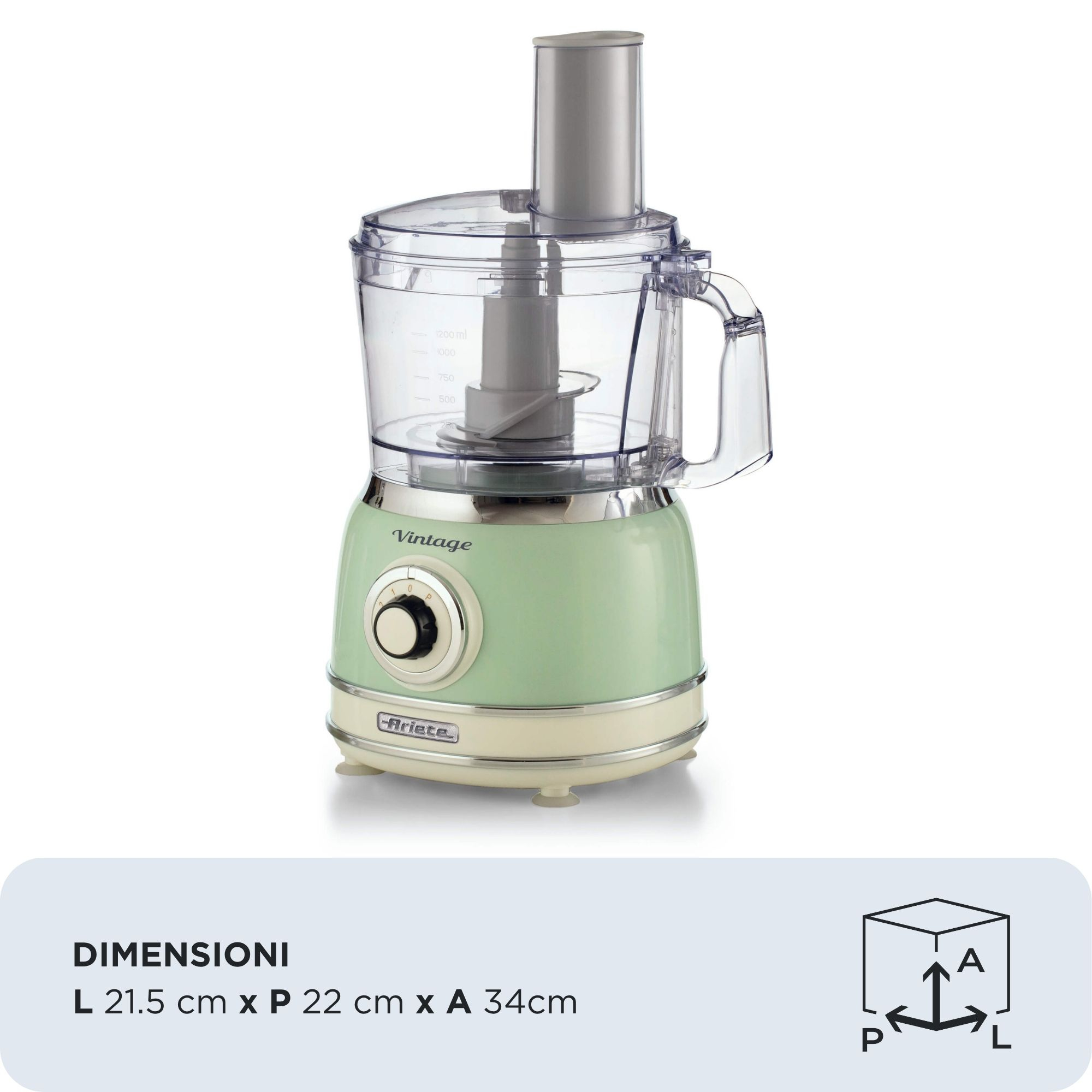 Ariete Vintage Line 1781GR Multifunktions-Küchenmaschine 2,1 l 1000 W Grün