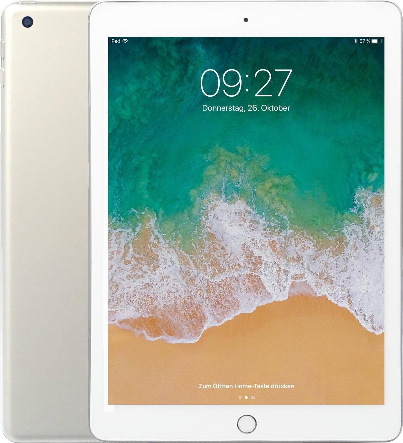 iPad 2018 32 GB Wi-Fi + Cellular, Silber 24,63 cm (9.7" ) / IPS-Retina Display mit Multi-Touch / A10 Chip mit 64-Bit Architektur / Integrierter M10 Coprozessor / 2GB RAM / 32GB eMMc Speicher / Wi-Fi + Cellular 32 GB Grau - Tablet (MR6N2FD/A)