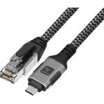 USB 3.2 Type-C Ethernet-Kabel, C/M zu RJ45/M, 1m 1 Gbit/s aktiv schwarz/silber Hersteller: Techly (ICOC-U3C-RJ45-010)