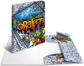 HERMA Eckspannermappe "Graffiti", aus PP, DIN A4 Maße: (B)244 x (T)4 x (H)320 mm, mit 3 Innenklappen und - 1 Stück (19237)
