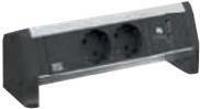 Bachmann 902.0192 Steckdosenleiste DESK 2x Schutzkontaktsteckdosen 1x USB (902.0192) (geöffnet)