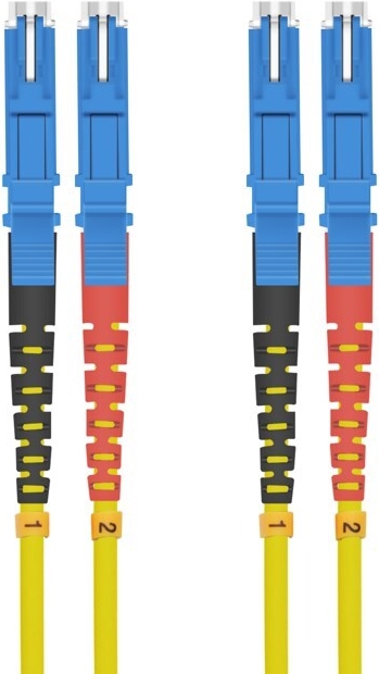 Helos LWL Patchkabel E2000®/E2000® (LSH) Duplex 9/125µm OS2 gelb 0,5m (254570)