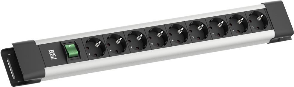 Bachmann CONNECTUS 9xCEE7/3 1xSchalter 2.0m CEE7/7 Grau (BM005902)