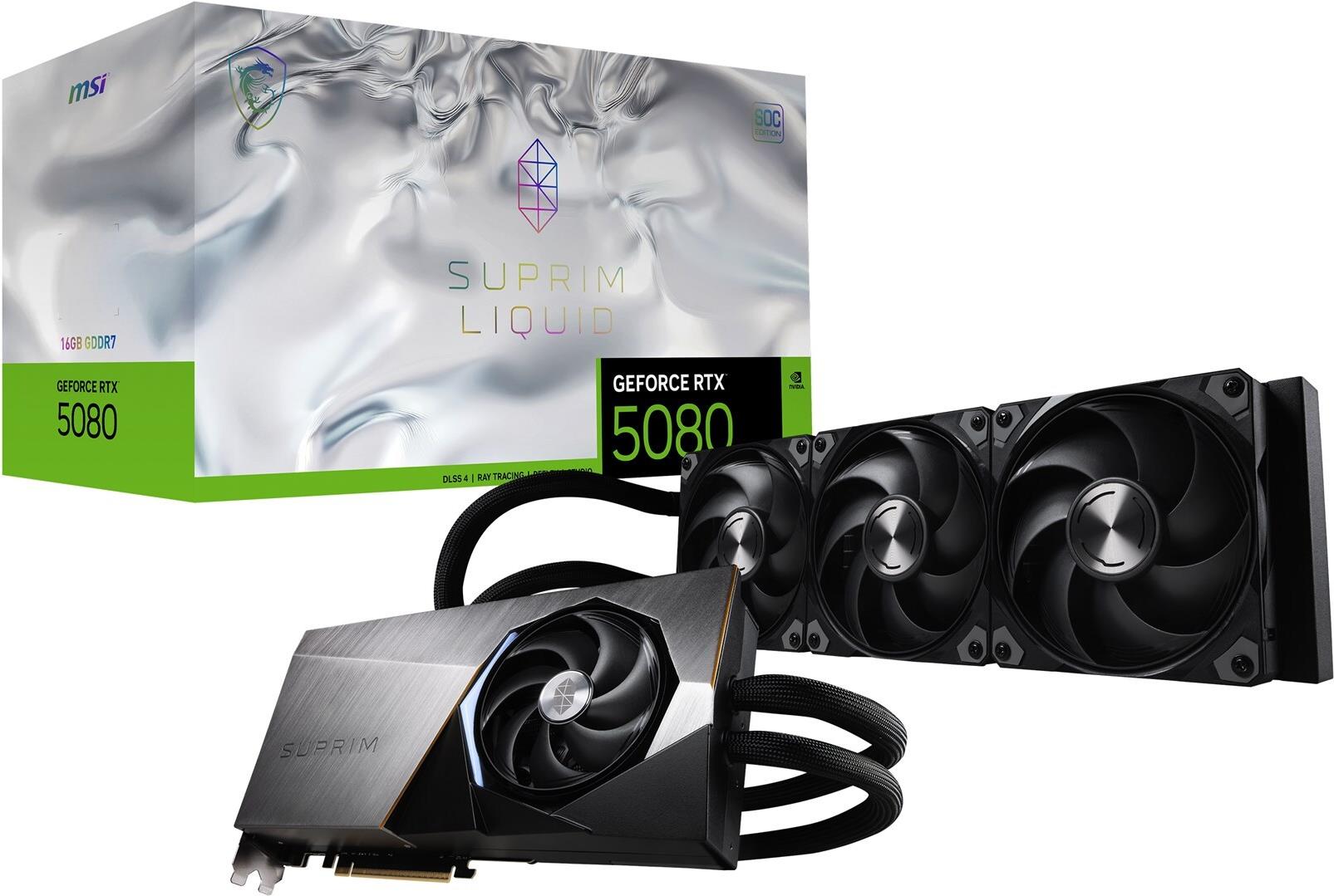 MSI SUPRIM GeForce RTX 5080 16G SUPRIM LIQUID SOC 16 GB GDDR7 Schwarz