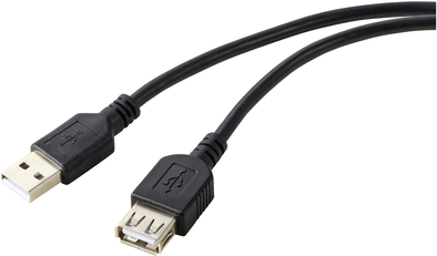 Renkforce RF-5771510 USB Kabel 0,5 m USB 2.0 USB A Schwarz (RF-5771510)