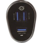Conceptronic 3-Port USB Car Charger, 31.5W (CARDEN06B)