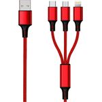 2GO 797150 USB Kabel 1,5 m USB B USB C/Micro-USB B/Lightning Rot (797150)