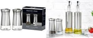 Ritzenhoff & Breker Salz-/Pfefferstreuer-Set BASIC Behälter aus Glas mit stylisher Edelstahl-Ummantelung, - 1 Stück (823530)