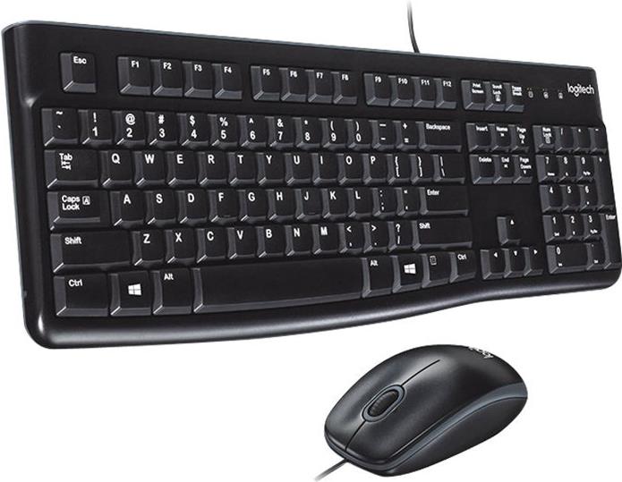 Logitech Desktop MK120 Tastatur-und-Maus-Set USB AZERTY Französisch Schwarz