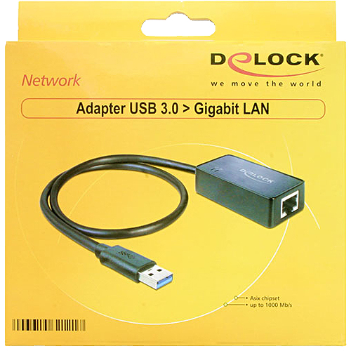 Delock Adapter USB 3.0 > Gigabit LAN 10/100/1000 Mb/s Schwarz