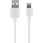 Goobay USB Type-C™ Dual Ladeset 2,4 A, Weiß, 1 m - Netzteil mit 2x USB-Buchse und USB Type-C™ Kabel (44987)