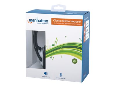Manhattan Classic Stereo On-Ear Headset 3,5 mm Stecker Schwarz, Silber