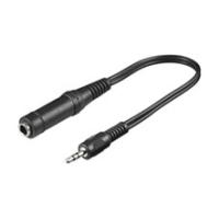 Wentronic Goobay 3,5 / 6,35mm-Klinke-Adapterkabel, Schwarz, 0.2 m - Klinke 3,5 mm-Stecker (3-Pin, Stereo) > Klinke 6,35 mm-Buchse (3-Pin, Stereo) (50470)