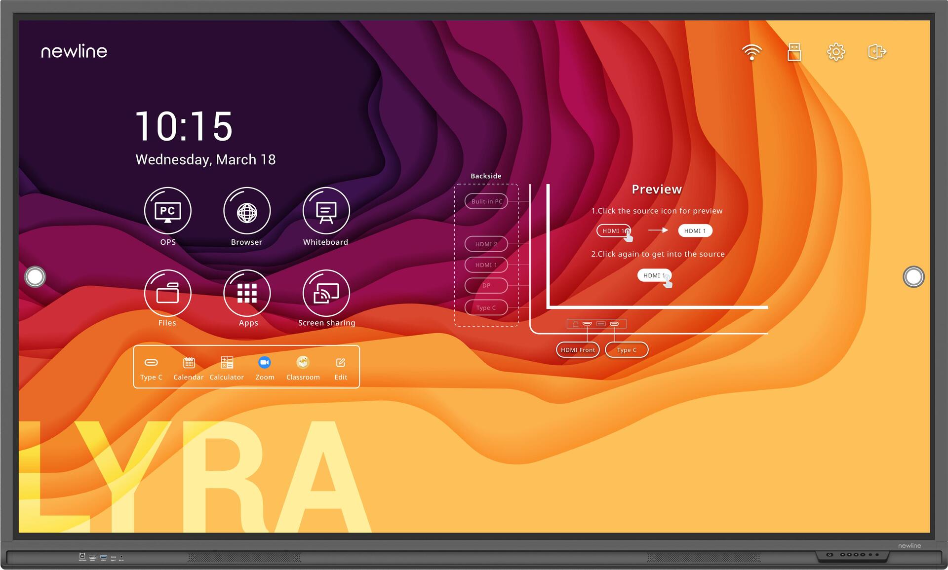 Newline TT-8623QAS Interaktives Whiteboard 2,18 m (86") 3840 x 2160 Pixel Touchscreen Schwarz (TT-8623QAS)