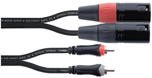 Cordial EU 1 MC XLR Verbindungskabel 1 m 2x XLR 3-polig - 2x Cinch Schwarz, Rot