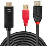 Lindy 0.5m HDMI an DisplayPort Adapterkabel Verbindet ein HDMI-Quellgerät mit einem DisplayPort-Monitor (41424)