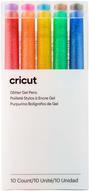 Cricut Glitzer Gel 0,8mm, 10er Stiftset Blau, Gelb, Orange, Grün, Rot, Schwarz, Braun, Hellblau, Rosa, Lila (2009962)