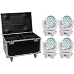 EUROLITE Set 4x LED TMH-X4 weiß + Case mit Rollen (20001016)