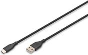 DIGITUS USB-C Silikon Anschlusskabel, 1m, schwarz (AK-300340-010-S)