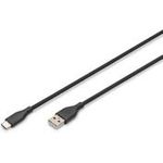 DIGITUS USB-C Silikon Anschlusskabel, 1m, schwarz (AK-300340-010-S)