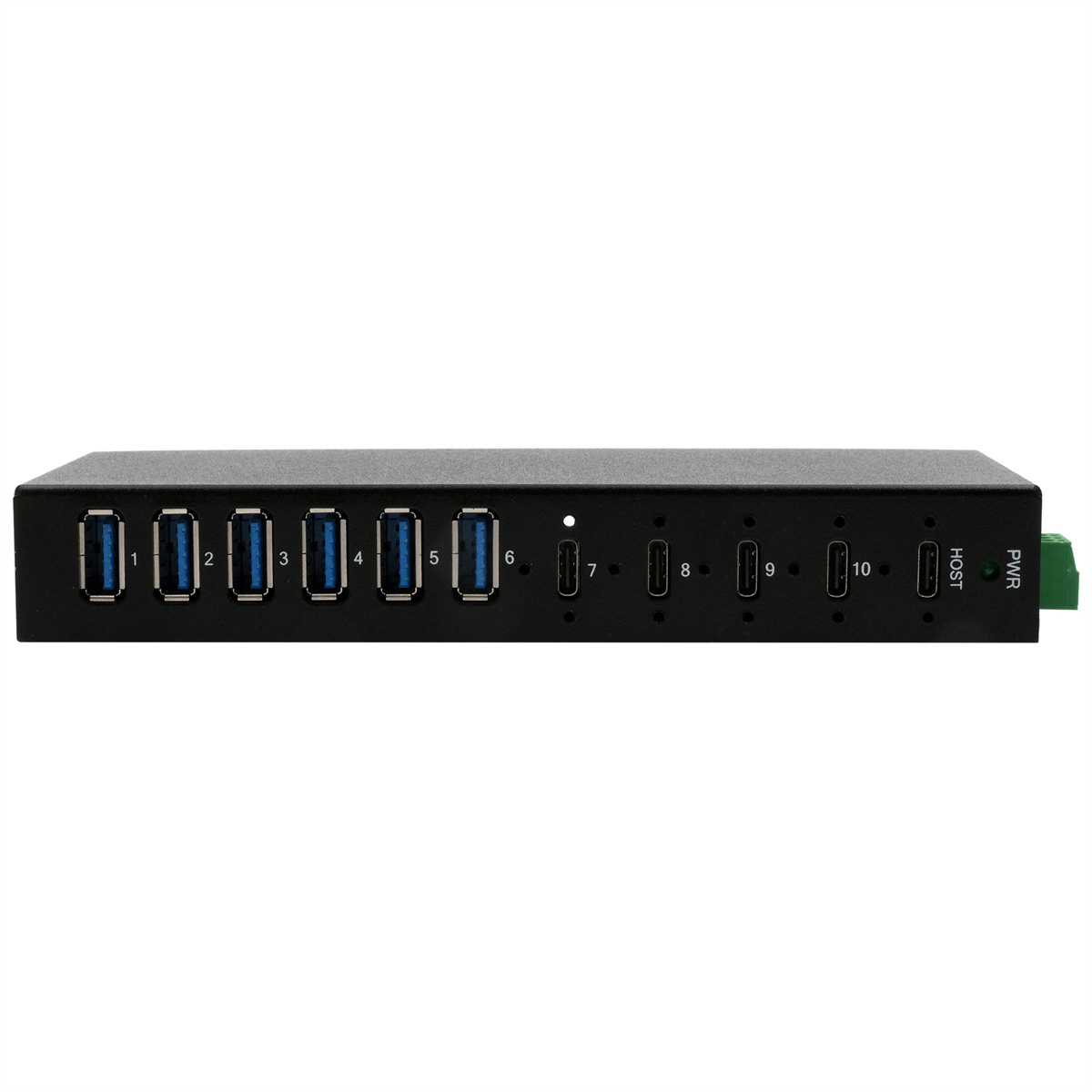 Exsys EX-12290HMS 10-Port USB 3.2 Gen 2x1 Metall-Hub 4x USB-C + 6x USB-A