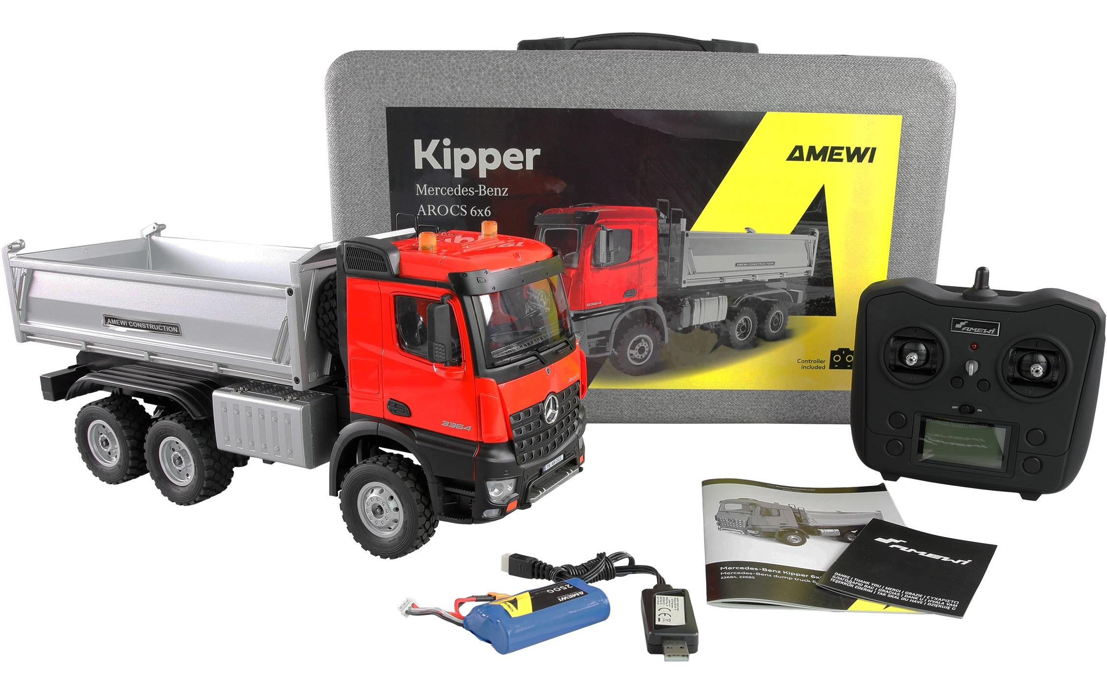 Amewi Mercedes-Benz Arocs Muldenkipper 6x6 1:14 RTR Rot