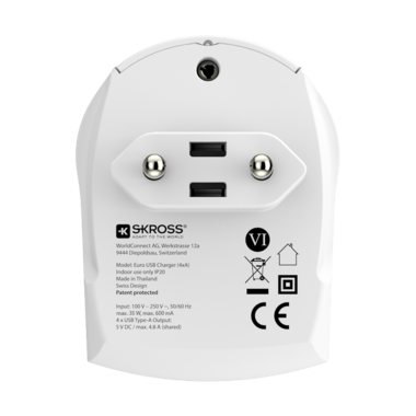 SKROSS Wall USB Charger 4x Type A Euro USB Charger - 4x Type A (1302422)