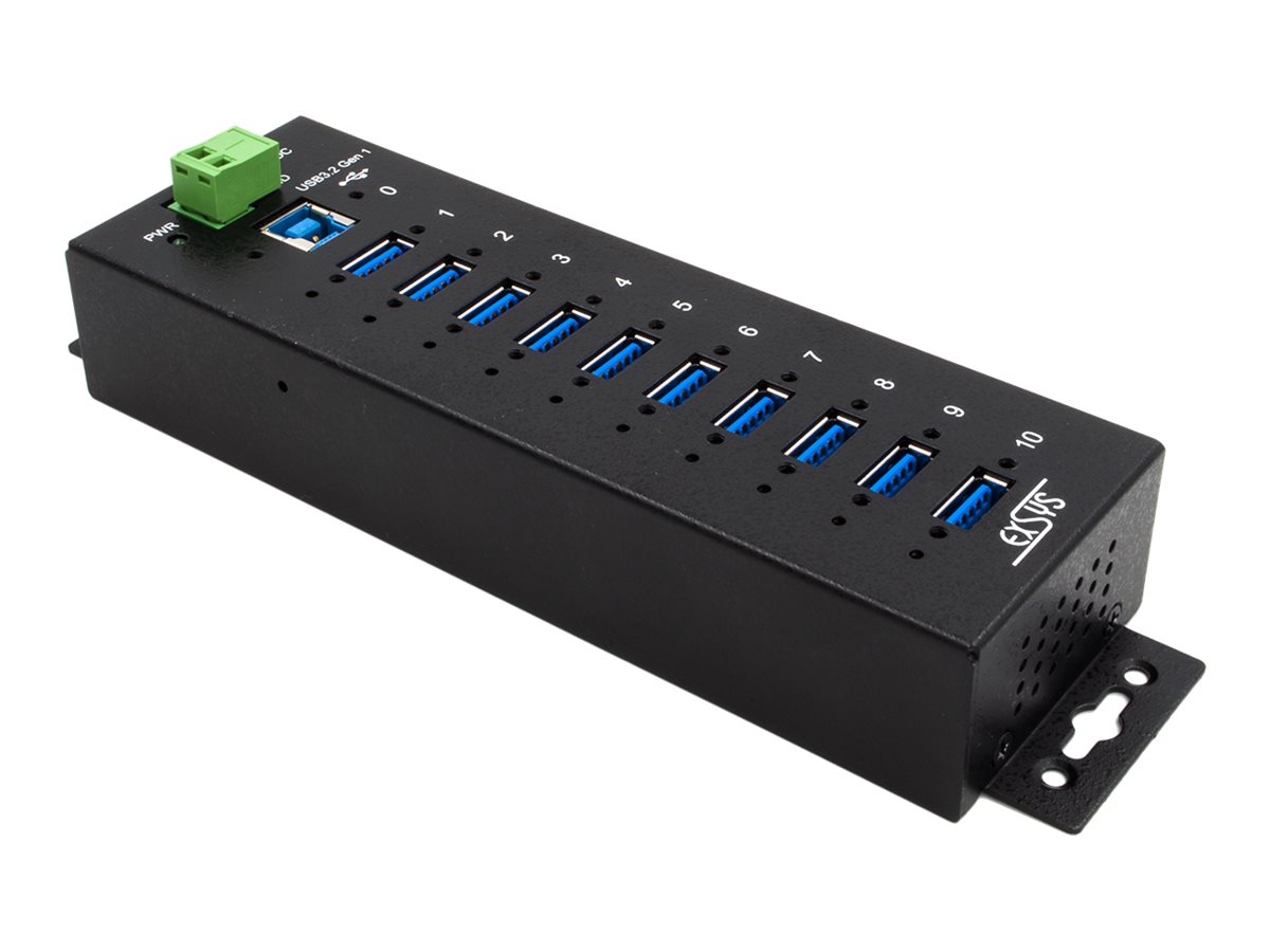 Exsys EX-1510HMVS USB-Hub 10 Ports USB 3.2 Gen 1 Schwarz